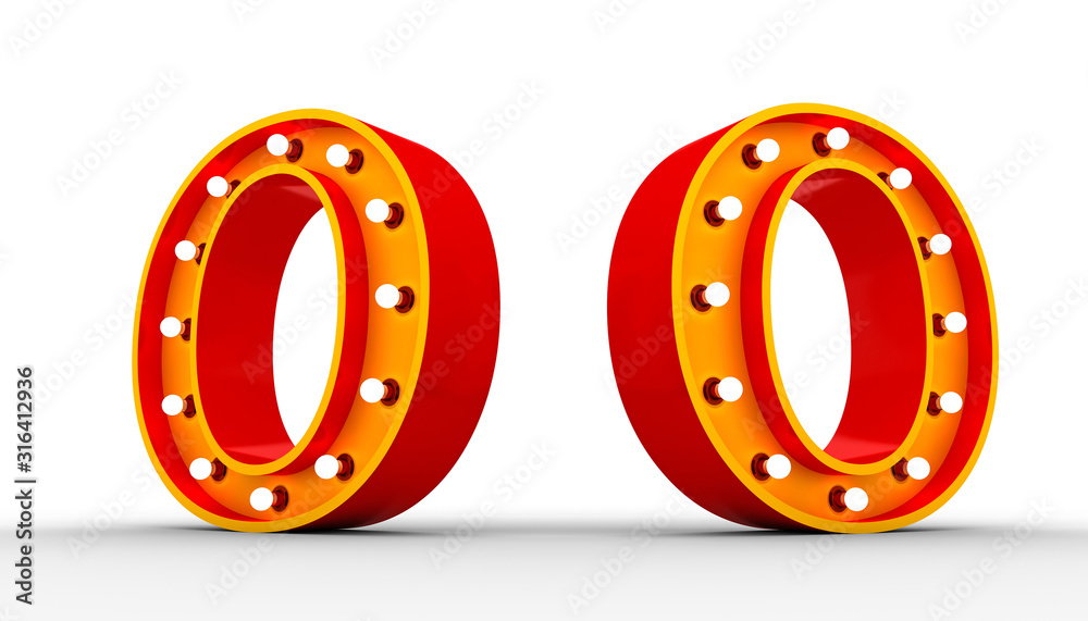 Red alphabet light bulb 3d rendering on white background with Clipping path ready to use. Red alphabet light bulb 3d rendering on white background with Clipping path ready to use.