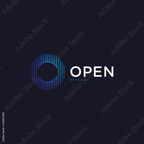 Modern futuristic abstract geometric lines O letter initial logo template
