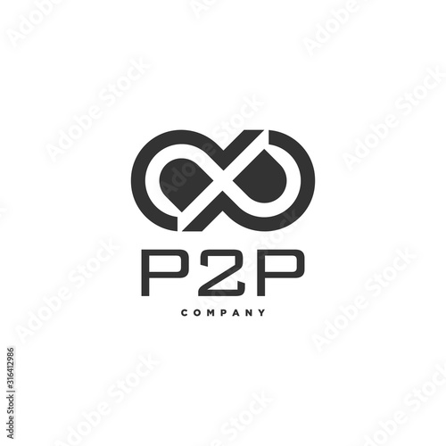 P2P infinity logo design, PP monogram