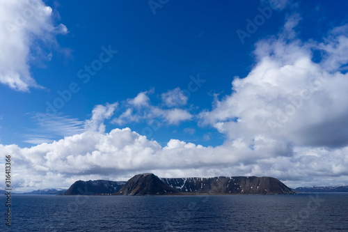 Coastline of the island Mageroya (Magerøya) in Norway, Europe in the Barents Sea. Mageroya belongs to the Nordkapp municipality and is the island where the North Cape is located. © Valmond