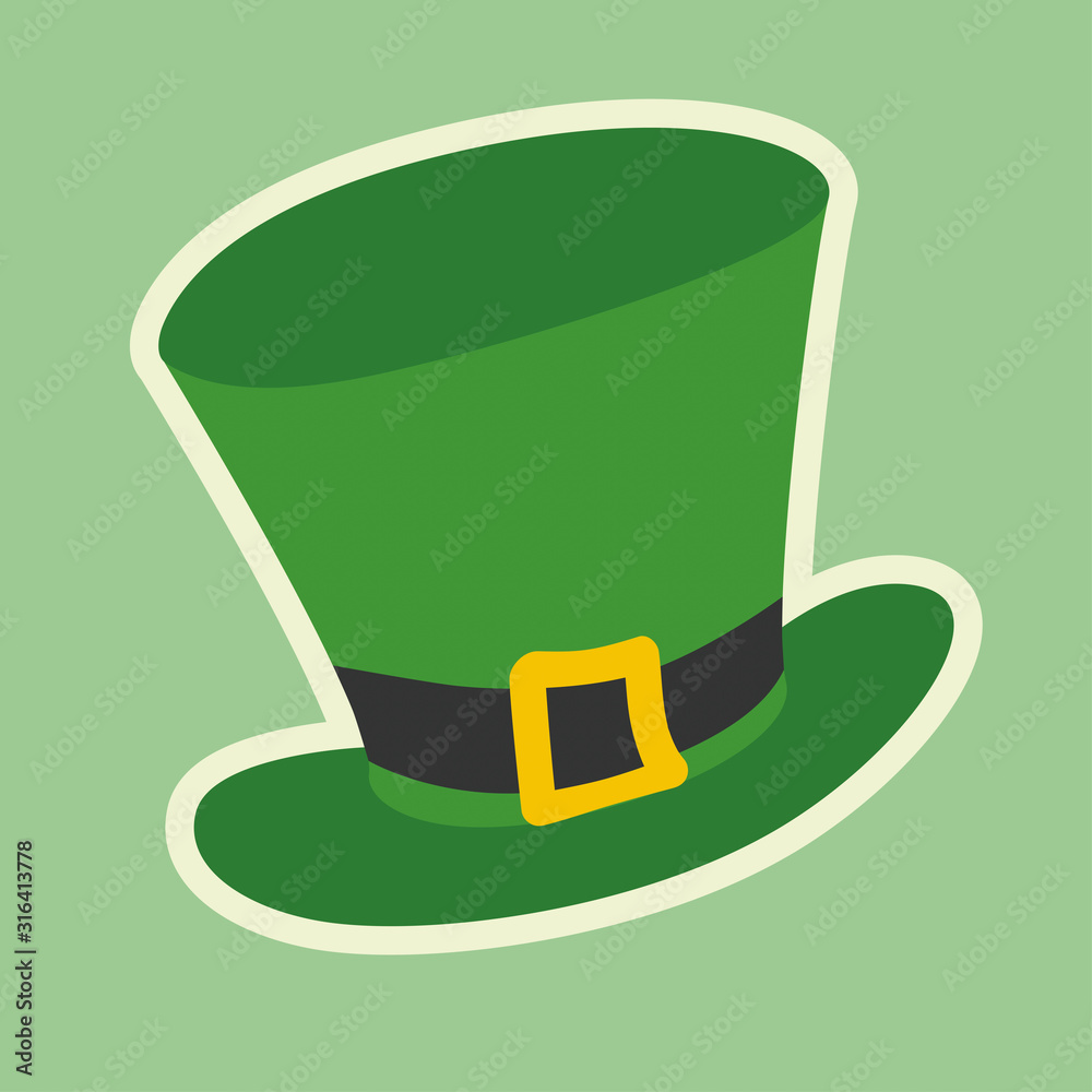 Modern Saint Patricks hat on pastel 