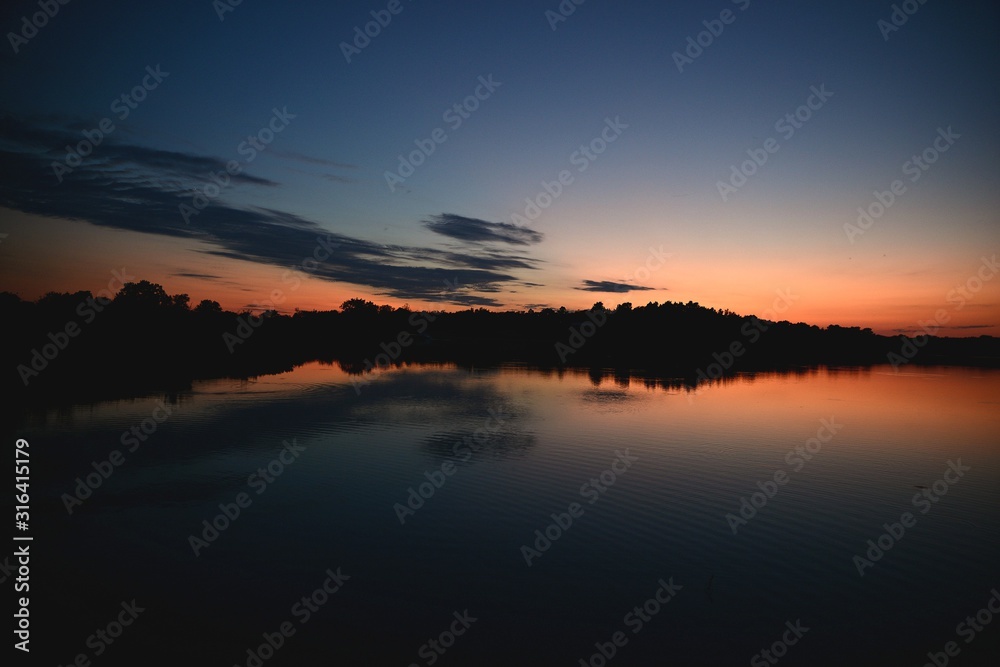 sunset over lake