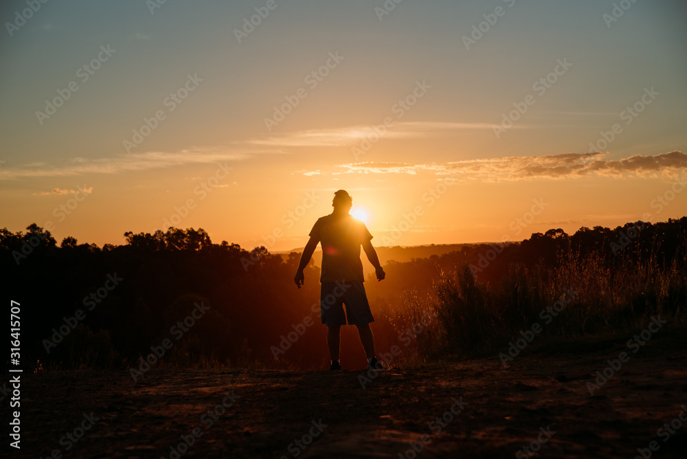 man at sunset