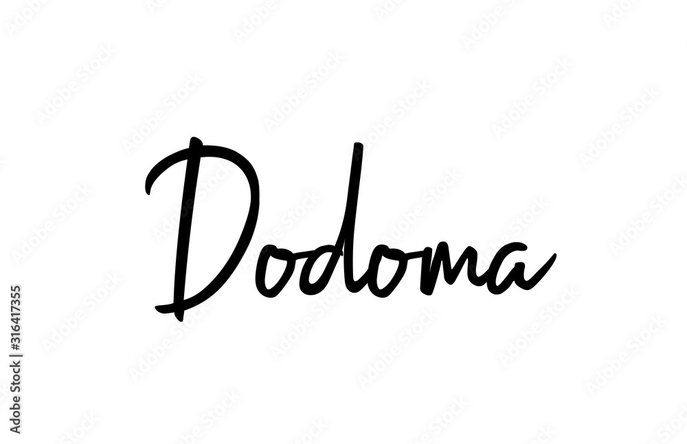 Dodoma capital word city typography hand written text modern calligraphy lettering