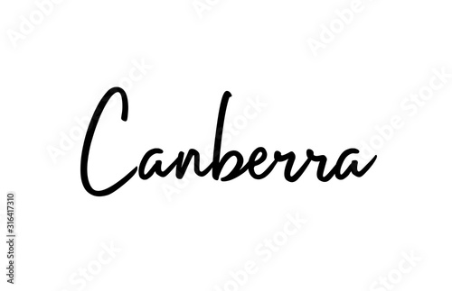 Canberra capital word city typography hand written text modern calligraphy lettering