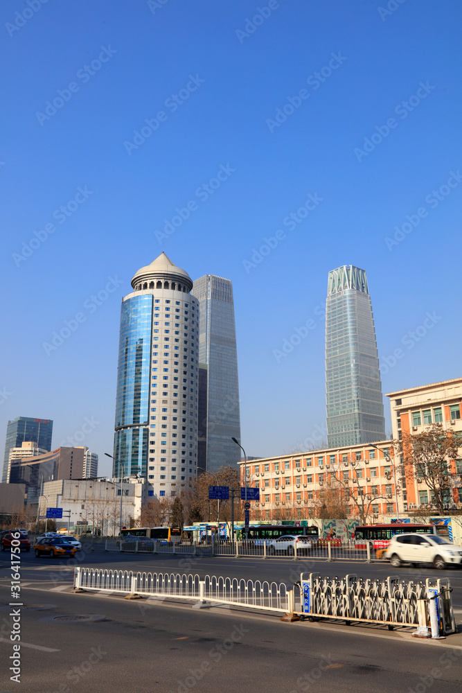 Fototapeta premium Architectural scenery of business center, Beijing, China