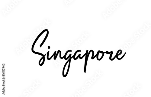 Singapore capital word city typography hand written text modern calligraphy lettering