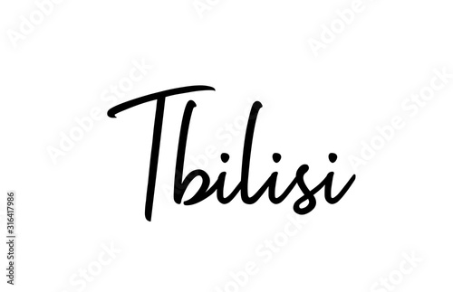 Tbilisi capital word city typography hand written text modern calligraphy lettering