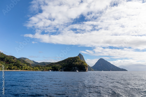 Saint Lucia, West Indies - Anse Chastanet beach and the Pitons