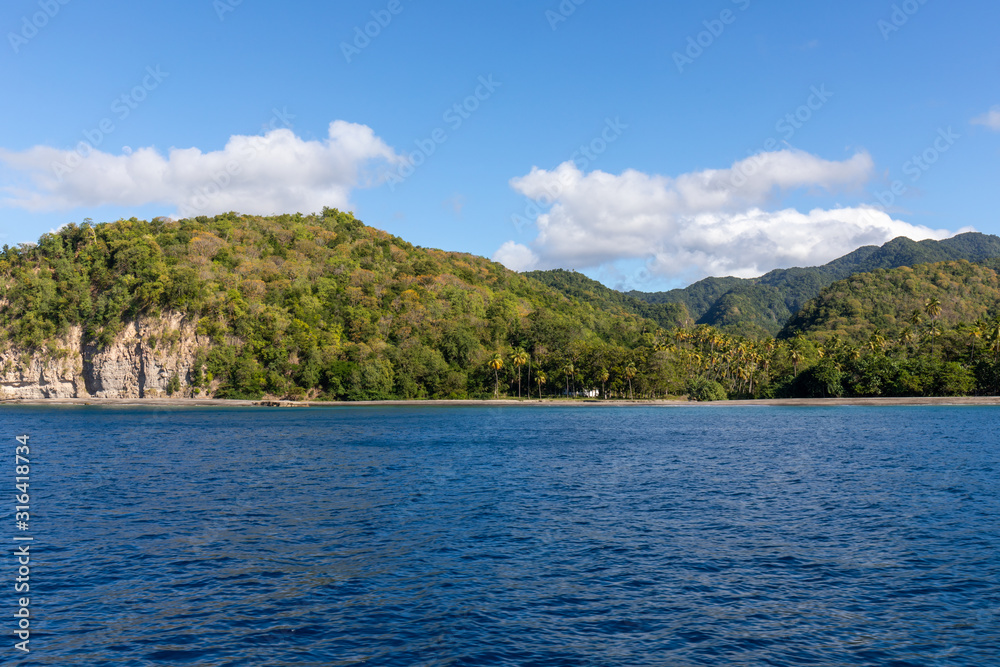 Saint Lucia, West Indies - Small caribbean beach on the southwestern coast Saint Lucia, West Indies - Small caribbean beach on the southwestern coast