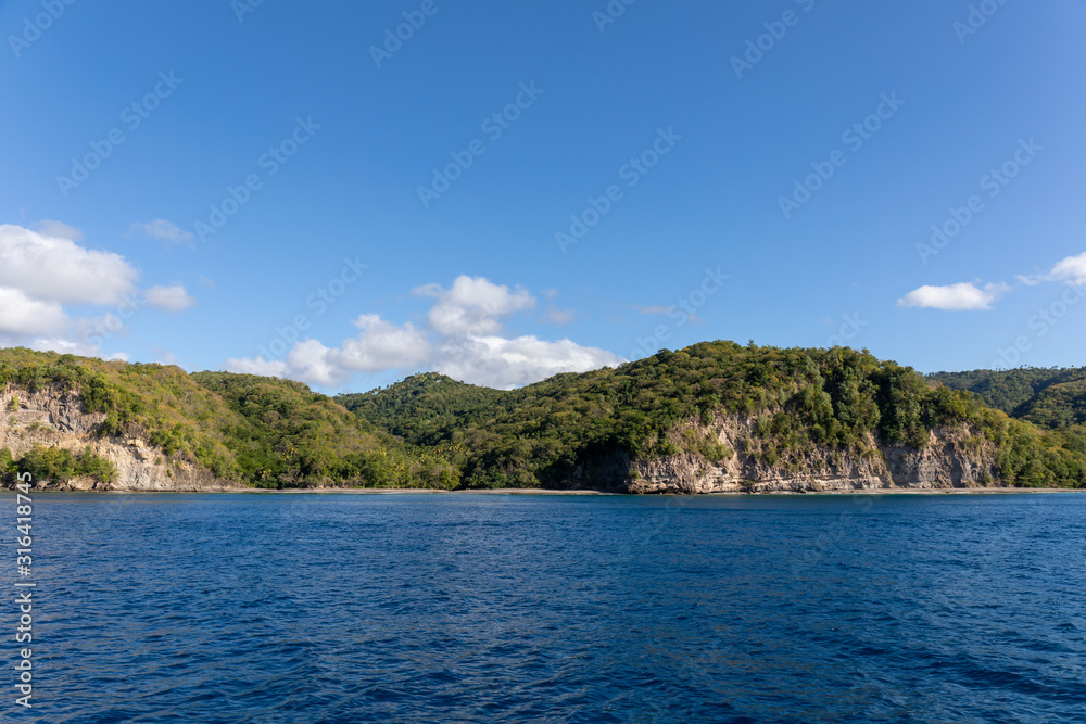 Saint Lucia, West Indies - Small caribbean beach on the southwestern coast Saint Lucia, West Indies - Small caribbean beach on the southwestern coast