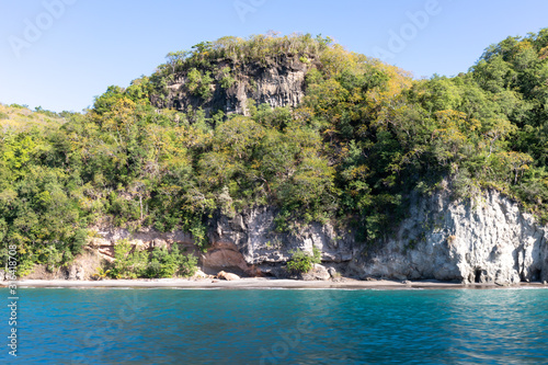 Saint Lucia, West Indies - Cliffs and small beach on the southwestern coast