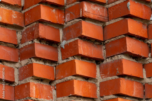 Brickwork of gray and red bricks.