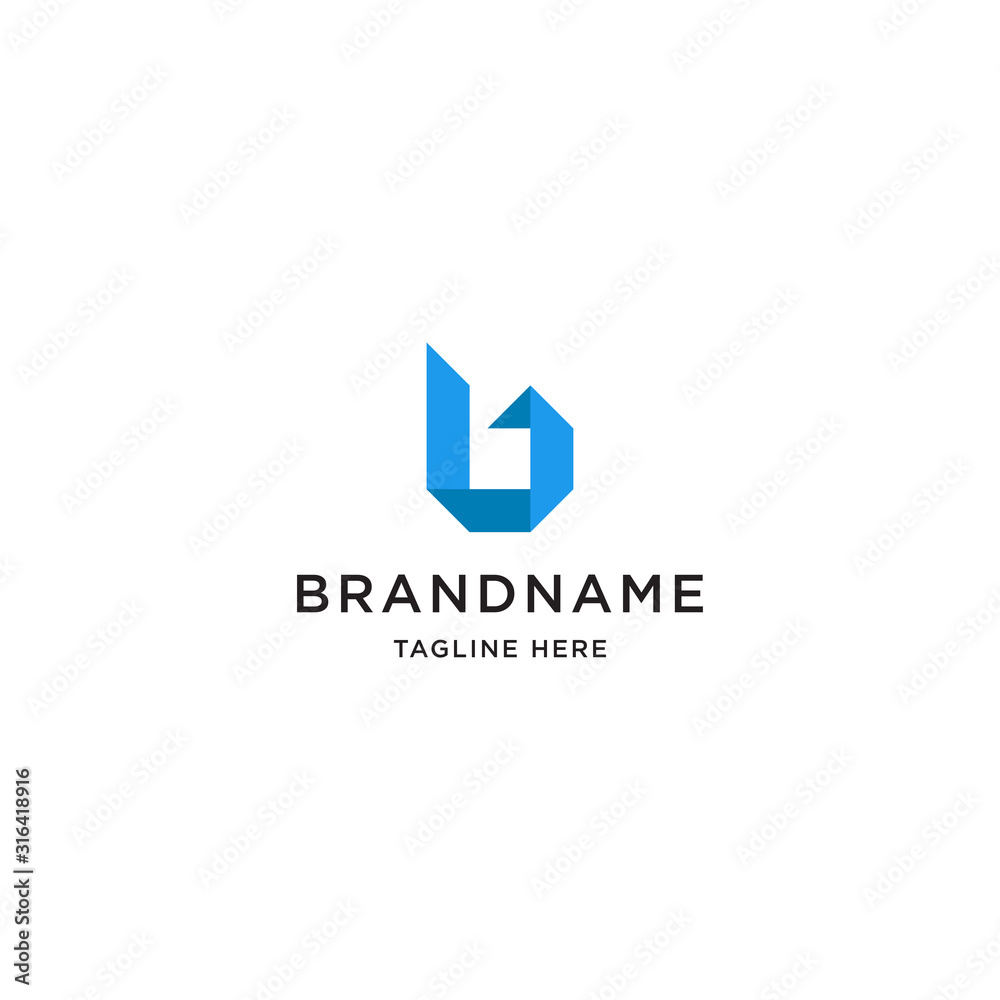 Letter B origami initial logo design template vector illustration Letter B origami initial logo design template vector illustration