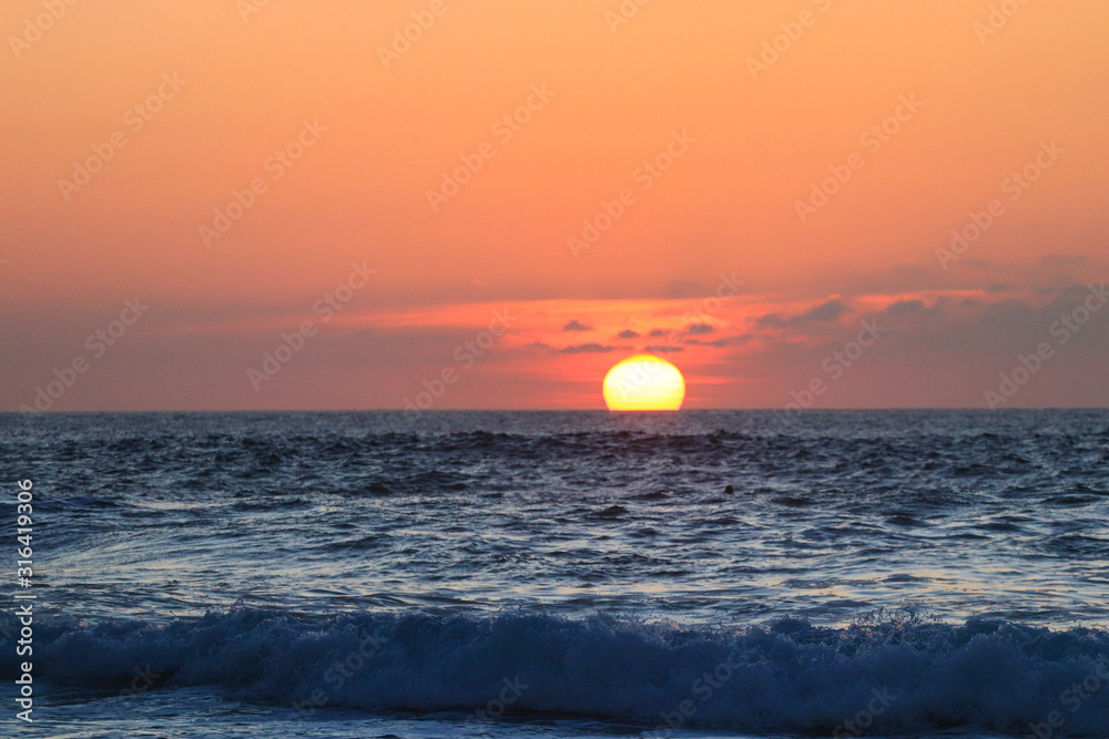 Amazing sunset over the sea