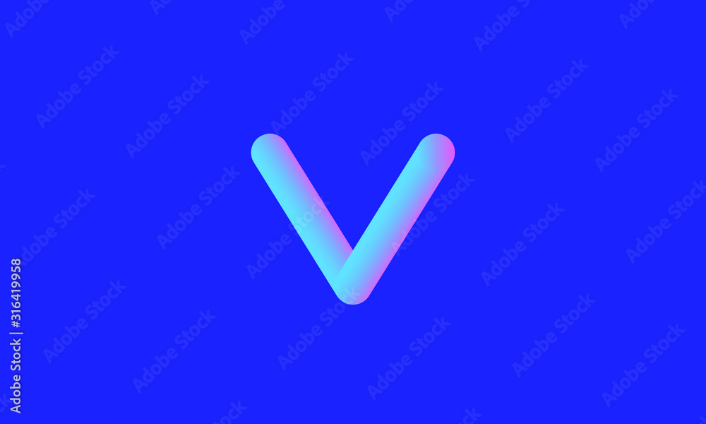 3d gradient letter v,3d letters v logo design,gradient v,3d decorative