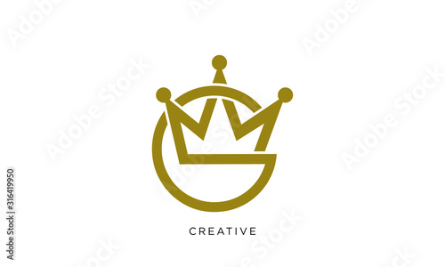 g crown logo design vector luxury