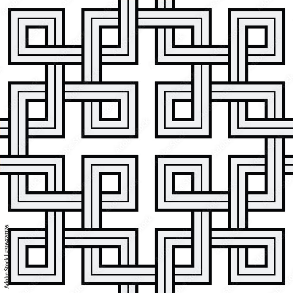 Viking Seamless Pattern - Interweaved Squares