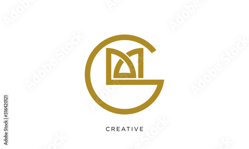 gm logo design vector icon