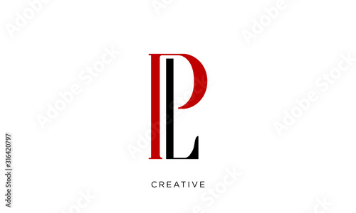 pl luxury logo design vector