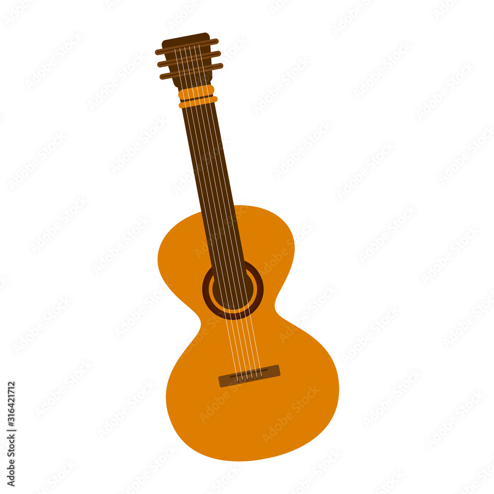 Obraz premium Isolated wooden guitar