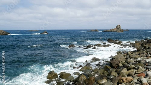 Beautiful beaches of Tenerife island, black sand beach, wild and power of the atlantic ocean, Amazing view, enerife, Canary Islands photo