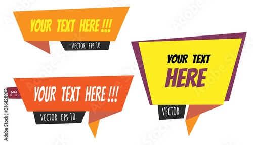 cartoon speach bubble text sign placeholder template mock up , vector illustration blank text sign for sale
