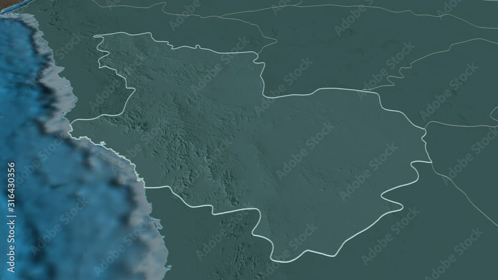 Al Madinah, region with its capital, zoomed and extruded on the administrative map of Saudi Arabia in the conformal Stereographic projection. Animation 3D Al Madinah, region with its capital, zoomed and extruded on the administrative map of Saudi Arabia in the conformal Stereographic projection. Animation 3D