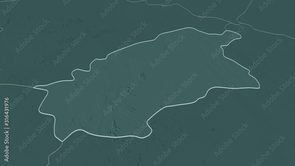 Al Quassim, region with its capital, zoomed and extruded on the administrative map of Saudi Arabia in the conformal Stereographic projection. Animation 3D Al Quassim, region with its capital, zoomed and extruded on the administrative map of Saudi Arabia in the conformal Stereographic projection. Animation 3D