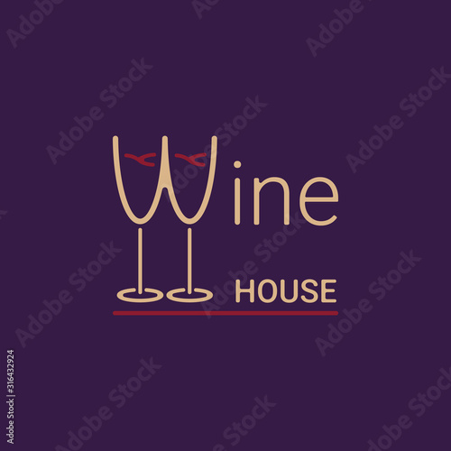 Wine house isolated logo