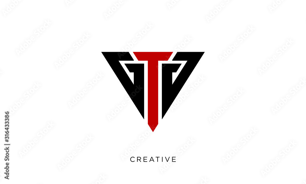 Fototapeta premium tg triangle logo design vector icon