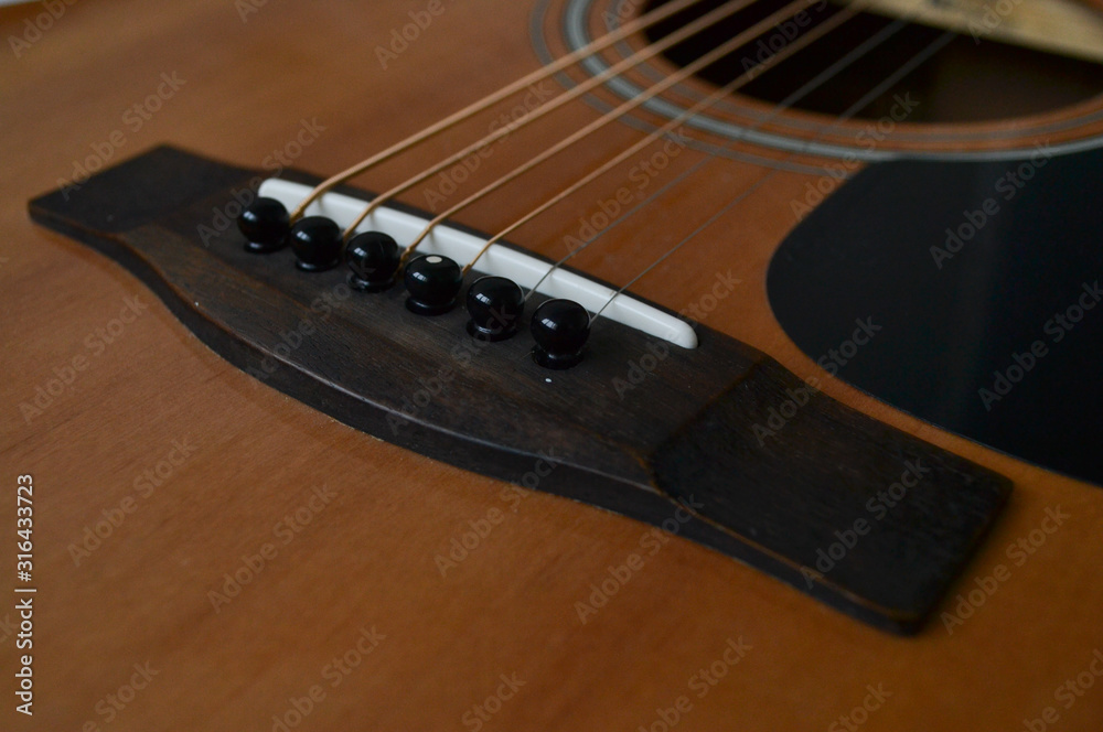 Fototapeta premium guitar and strings musical instruments background