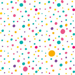 Acrylglasbilder Polka-Dot-Muster Bunte Punkte auf weißem Untergrund  © difinbeker