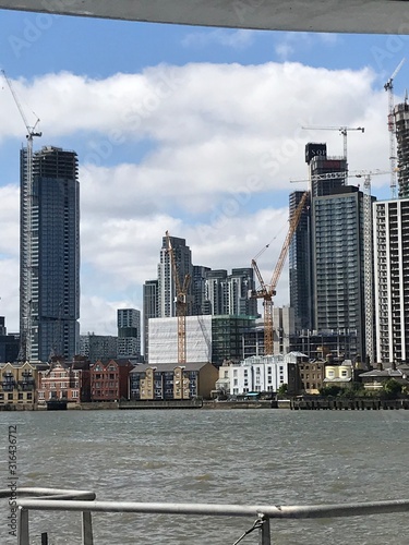 canary warf from a boat photo