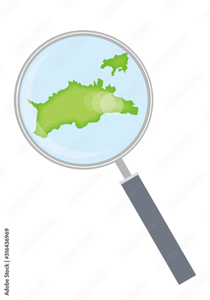 虫眼鏡と都道府県別の日本地図のイラスト 香川県 47都道府県別データ グラフィック素材 Stock Vector Adobe Stock
