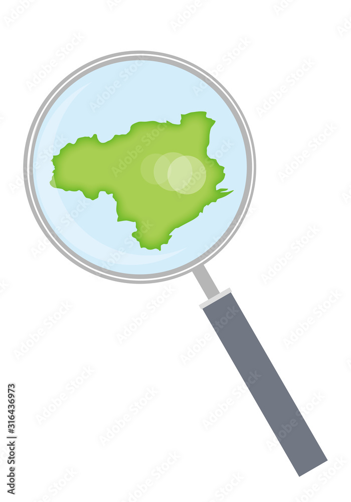 虫眼鏡と都道府県別の日本地図のイラスト 徳島県 47都道府県別データ グラフィック素材 Stock Vector Adobe Stock