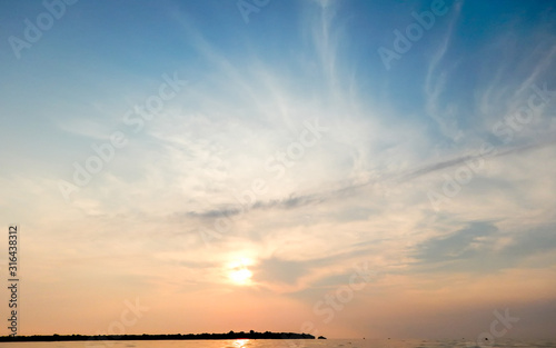 Sunset on the mediterranean sea