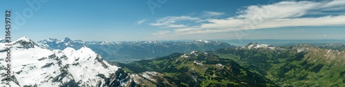 View on beautiful Swiss Alps with from top of Scex Rouge