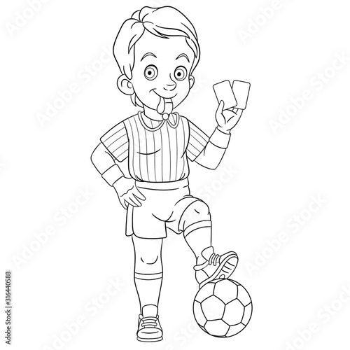 coloring page with football referee