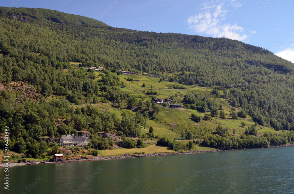 Tourism vacation and travel. Sognefjord, Norway, Scandinavia.