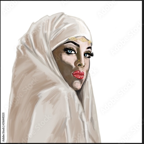 femme muslim peinture