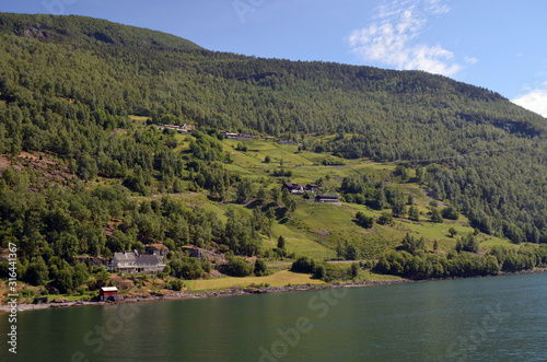 Tourism vacation and travel. Sognefjord, Norway, Scandinavia.