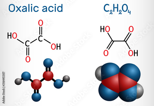 Tableau sur toile Oxalic acid  C2H2O4 molecule