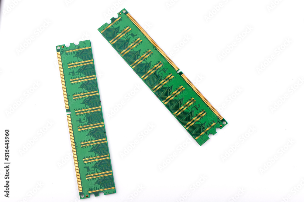 RAM. digital board. microelectronics close up RAM. digital board. microelectronics close up