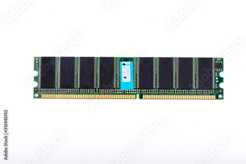 RAM. digital board. microelectronics close up