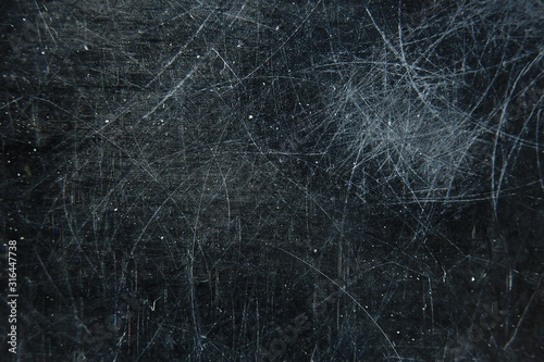 scratch black background overlay / abstract black dark background, broken cracks and scratches for overlay © kichigin19