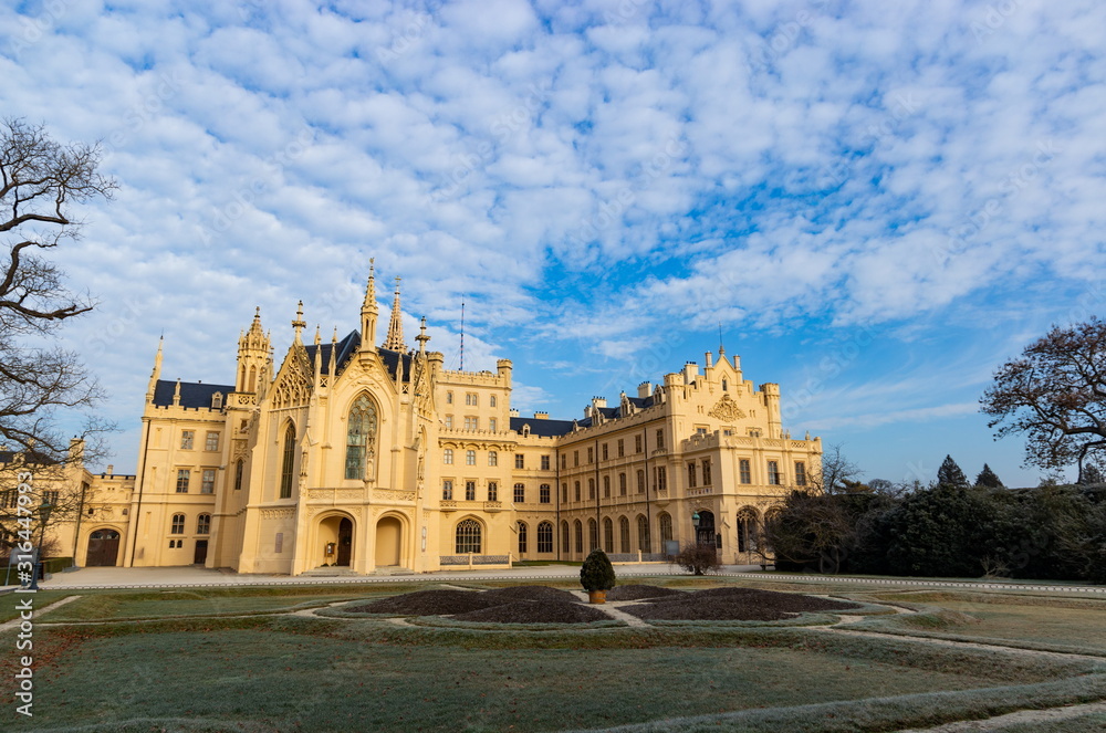 Fototapeta premium Neo Gothic castle Lednice, South Moravian region, Czech republic, Europe.