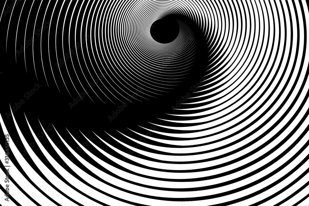 Illusion of spiral swirl movement. Abstract op art design. <span>plik: #316450135 | autor: troyka</span>