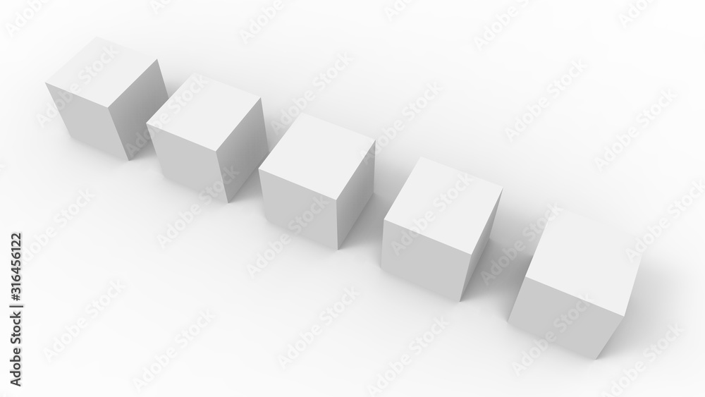 3d rendering, 3d illustration. Bright cubes on a light background. 3d rendering, 3d illustration. Bright cubes on a light background.