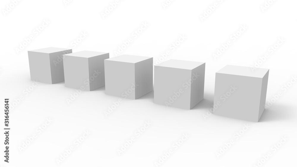 3d rendering, 3d illustration. Bright cubes on a light background. 3d rendering, 3d illustration. Bright cubes on a light background.